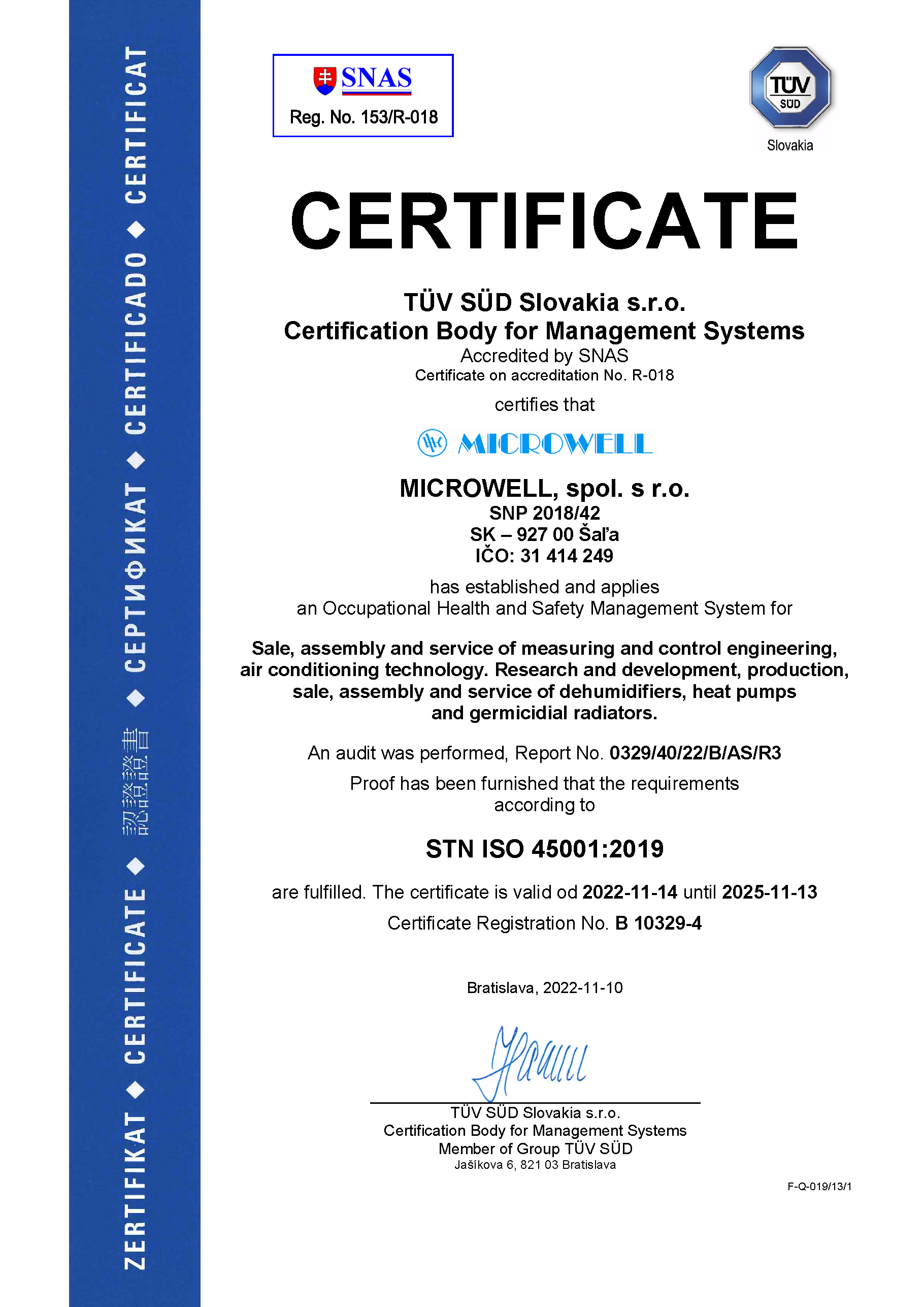 Microwell ISO45001 2022 2025