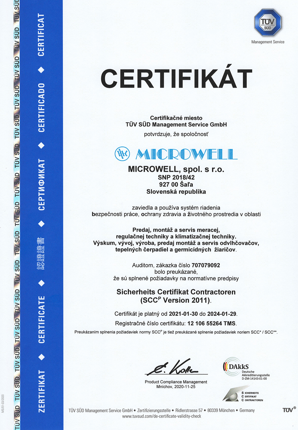 Sk certifikat SCC platne do 29 1 2024