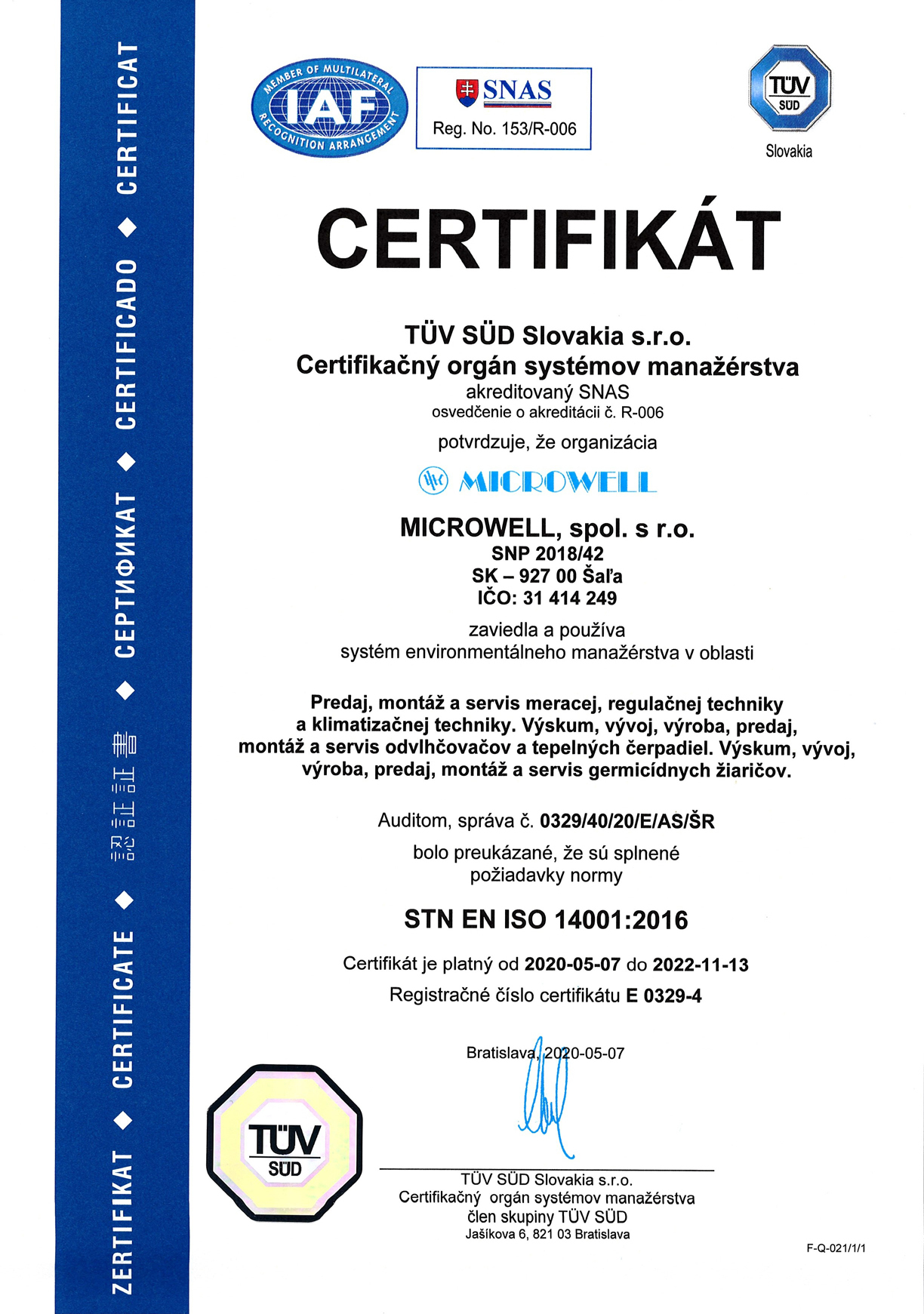 Sk ISO 14001 2020 2022